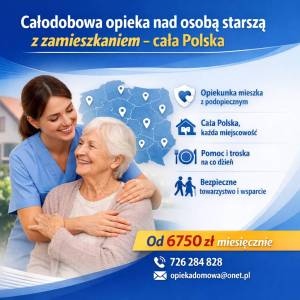 Stała opieka nad seniorem z zamieszkaniem opiekunki - Zamów OPIEKĘ, opiekun całodobowy dla seniora